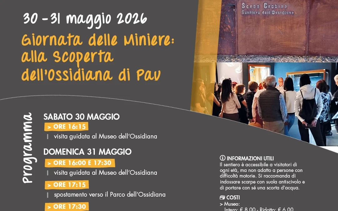 XVIII Giornata Nazionale delle Miniere. Alla scoperta dell’ossidiana di Pau